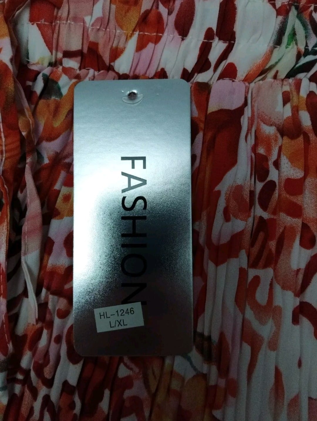 Fashion wide leg crinkle trousers Colour Red Multi Size L/XL