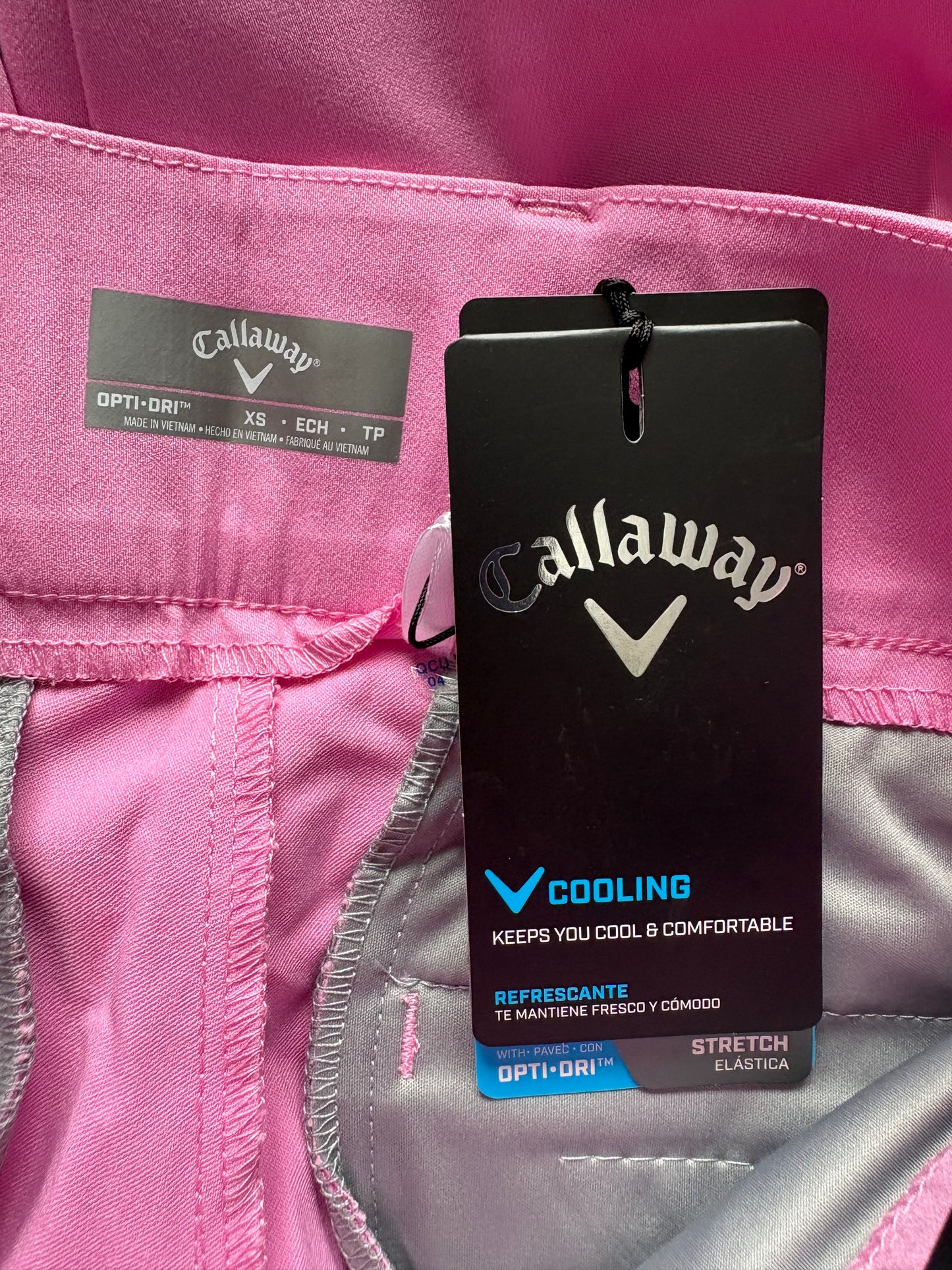 Callaway ladies Golf Cropped Trousers Colour Pink Sunset Size XS