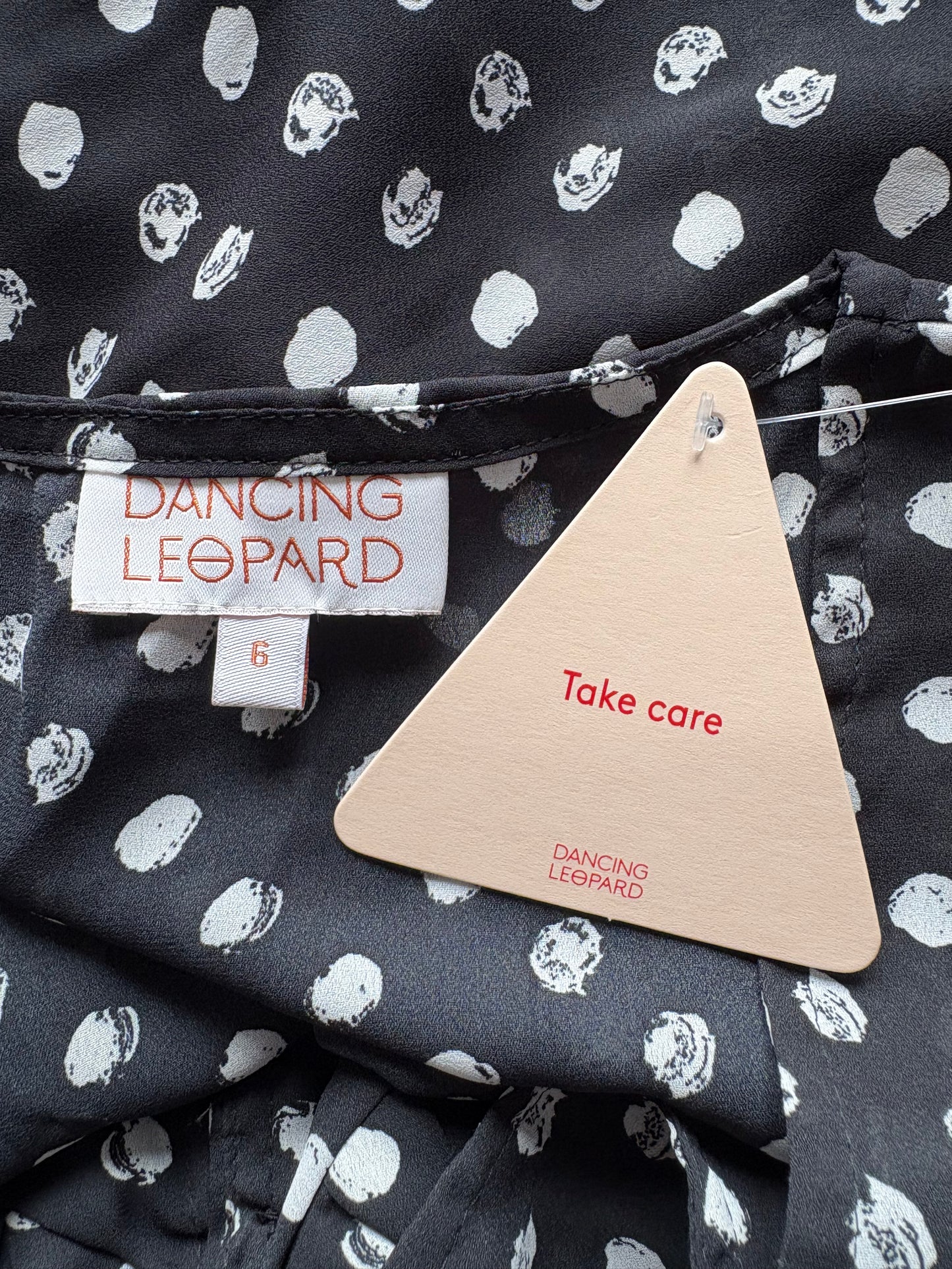 Dancing Leopard Polka Dot Blouse Colour Black/ white Size 6