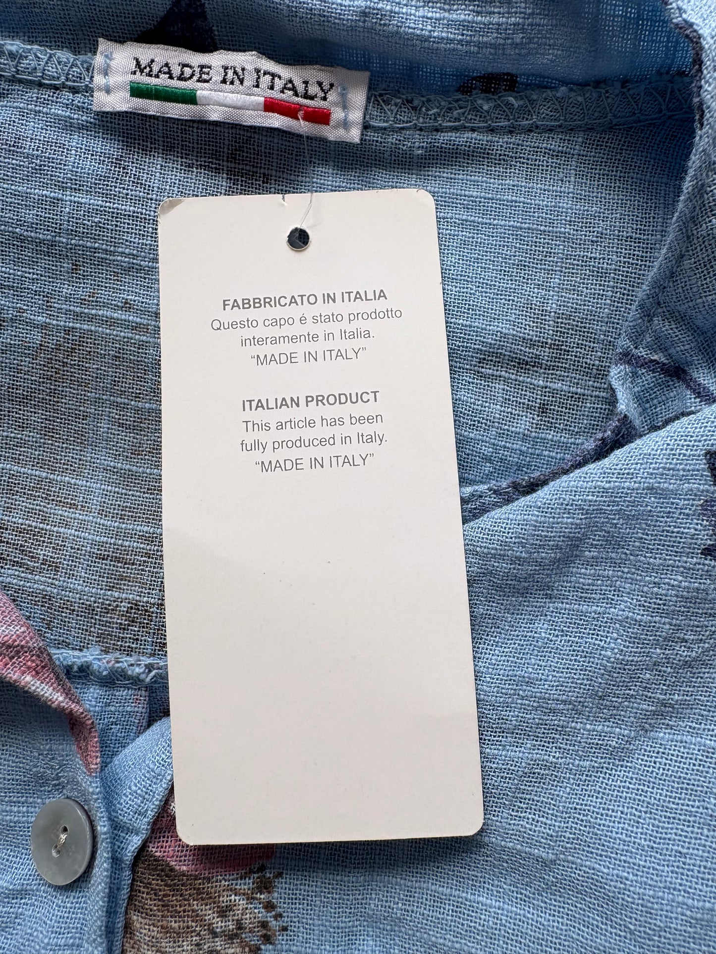 Made In Italy Luisa 3/4 Sleeve top Colour Light Blue Multi
One size 12-20