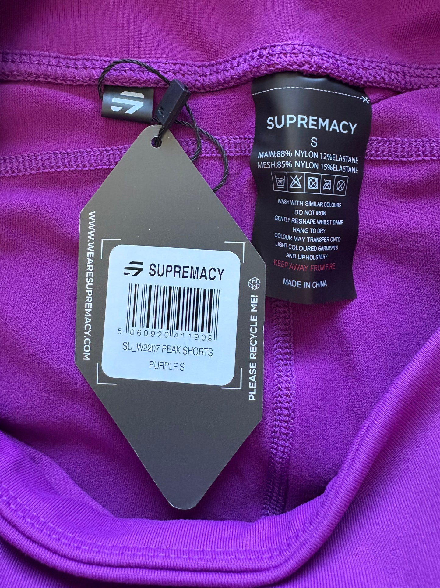 Supremacy Peak Shorts Colour Purple Size S