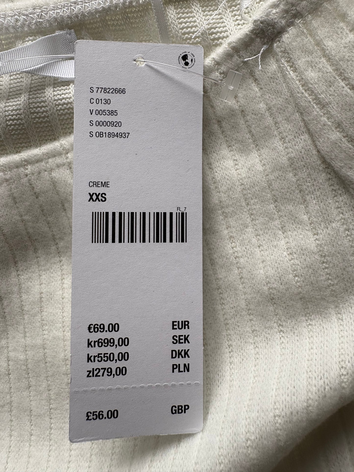 Urban Outfitters Silence + Noise Cookie Cosy Midi Dress Colour Cream Size XXS