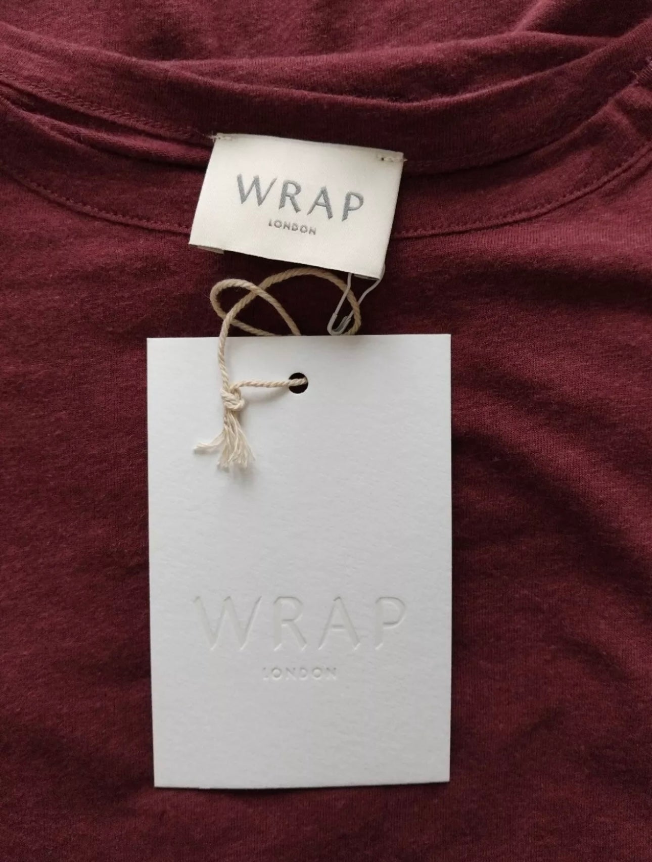 Wrap London Linen Blend Long Sleeve Top Colour Mahogany Size 6