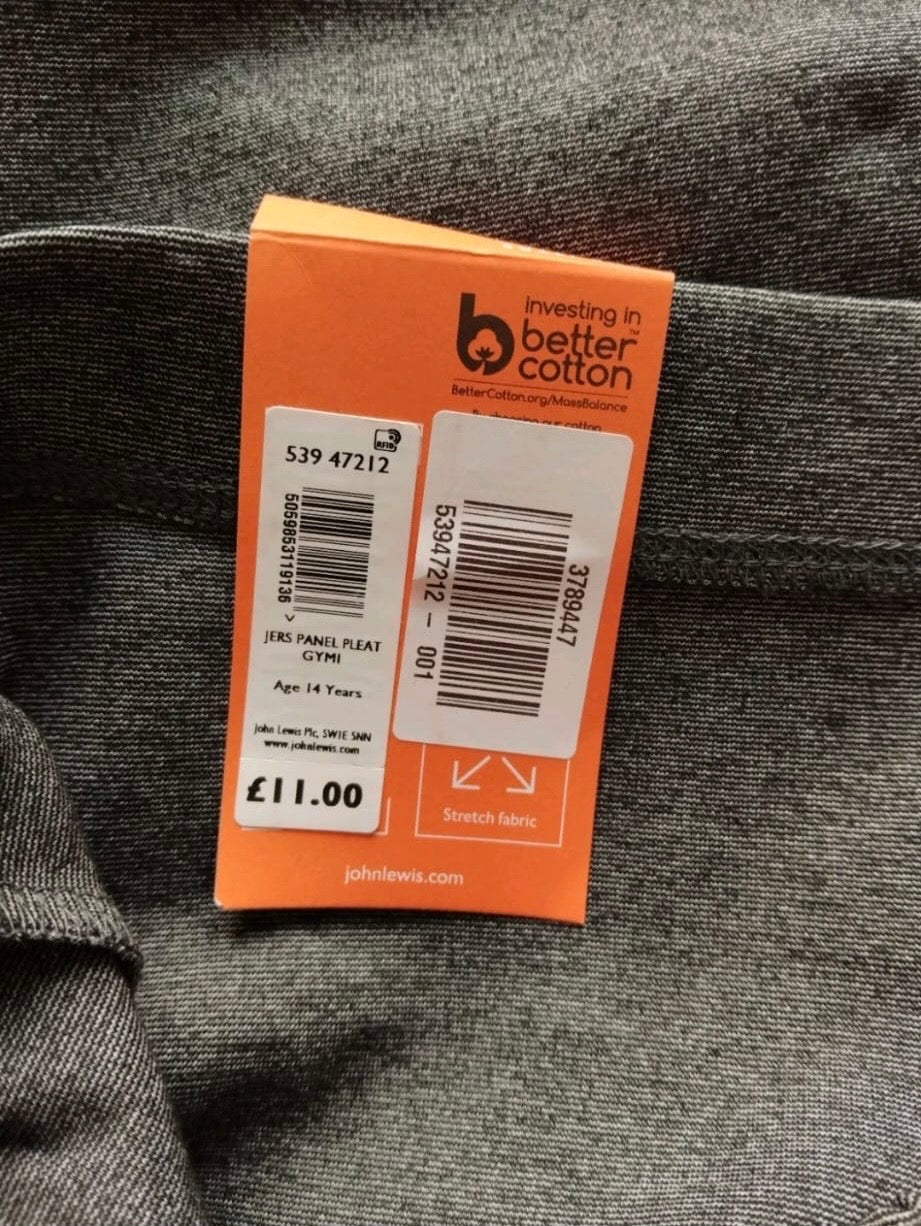 John Lewis Jersey Panel Pleated Skirt Colour Grey Size 14 Years