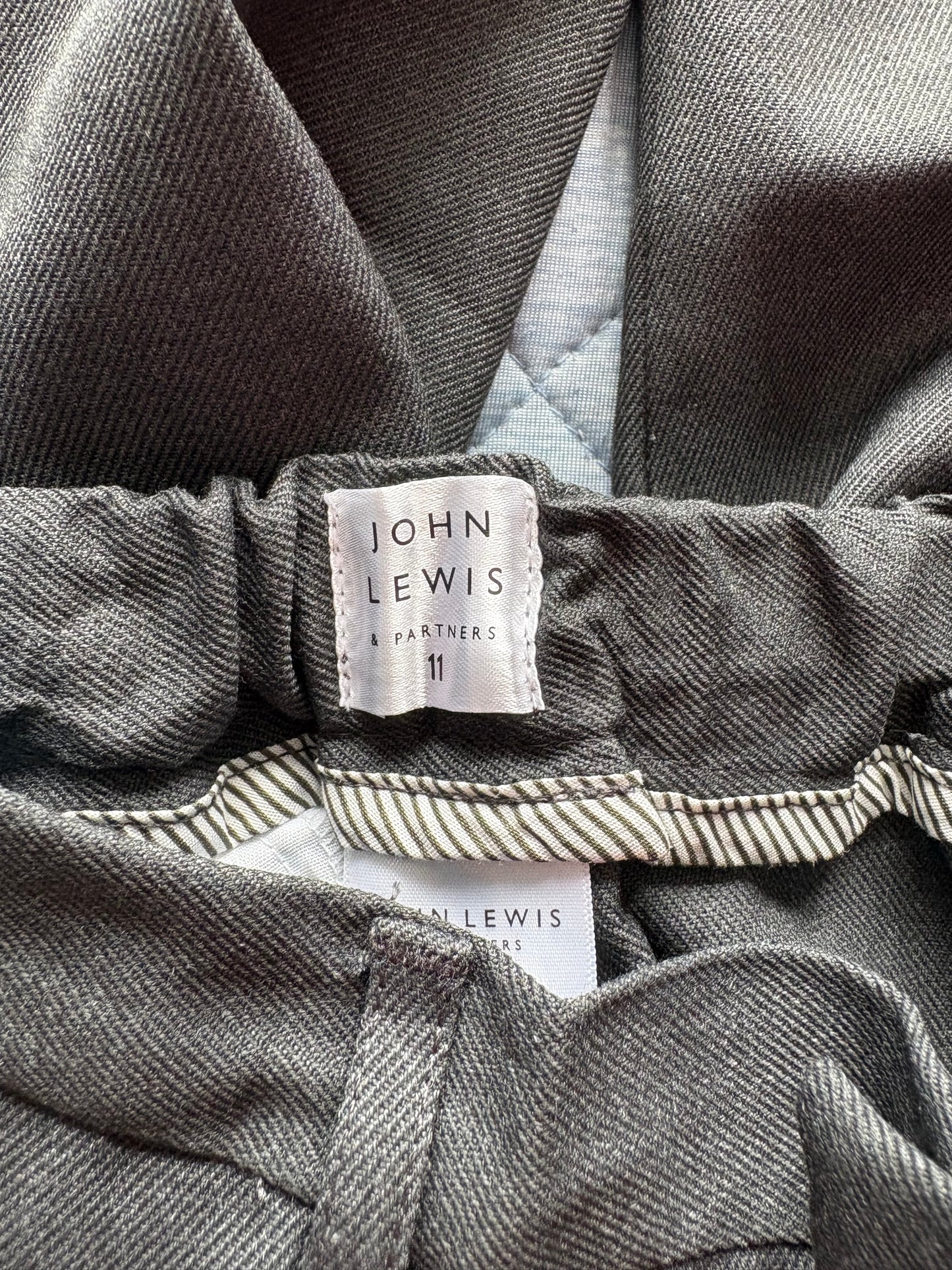 John Lewis Regular Fit Longer Length Trousers Colour Grey Size 11 Years