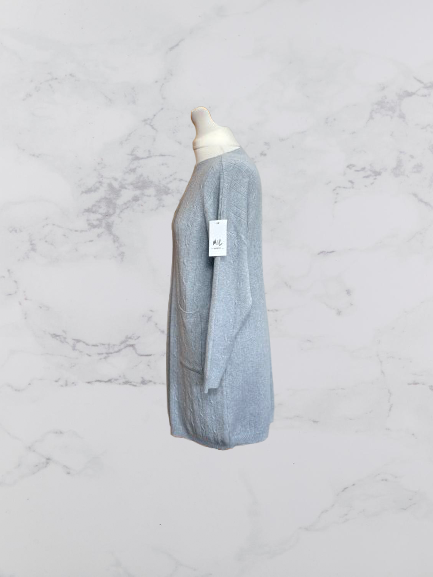 Made In Italy N&L Knitted Jumper Dress Colour Grey One Size 10-18