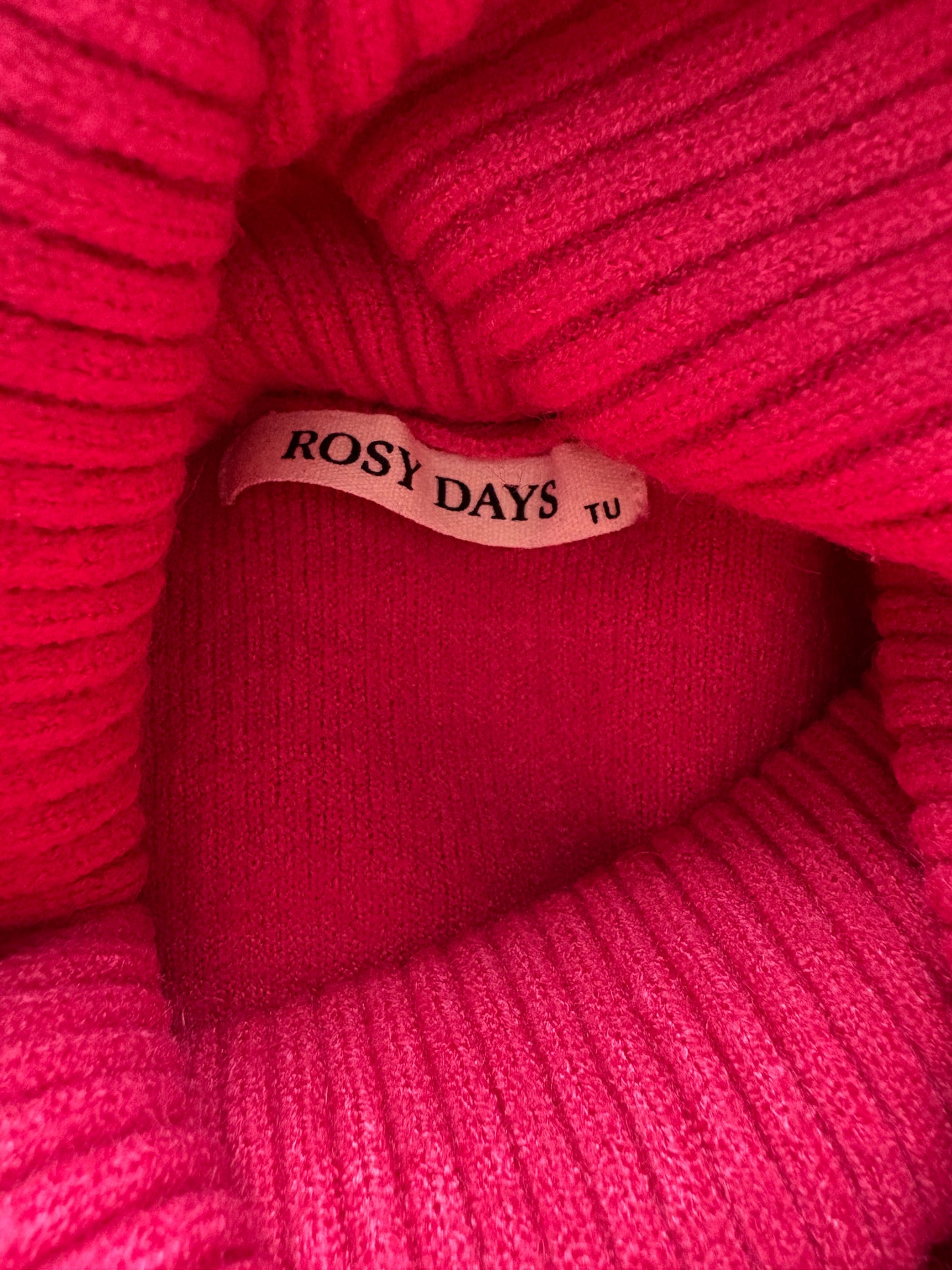 Rosy Days Roll Neck Jumper Dress Colour Pink One Size 12-22