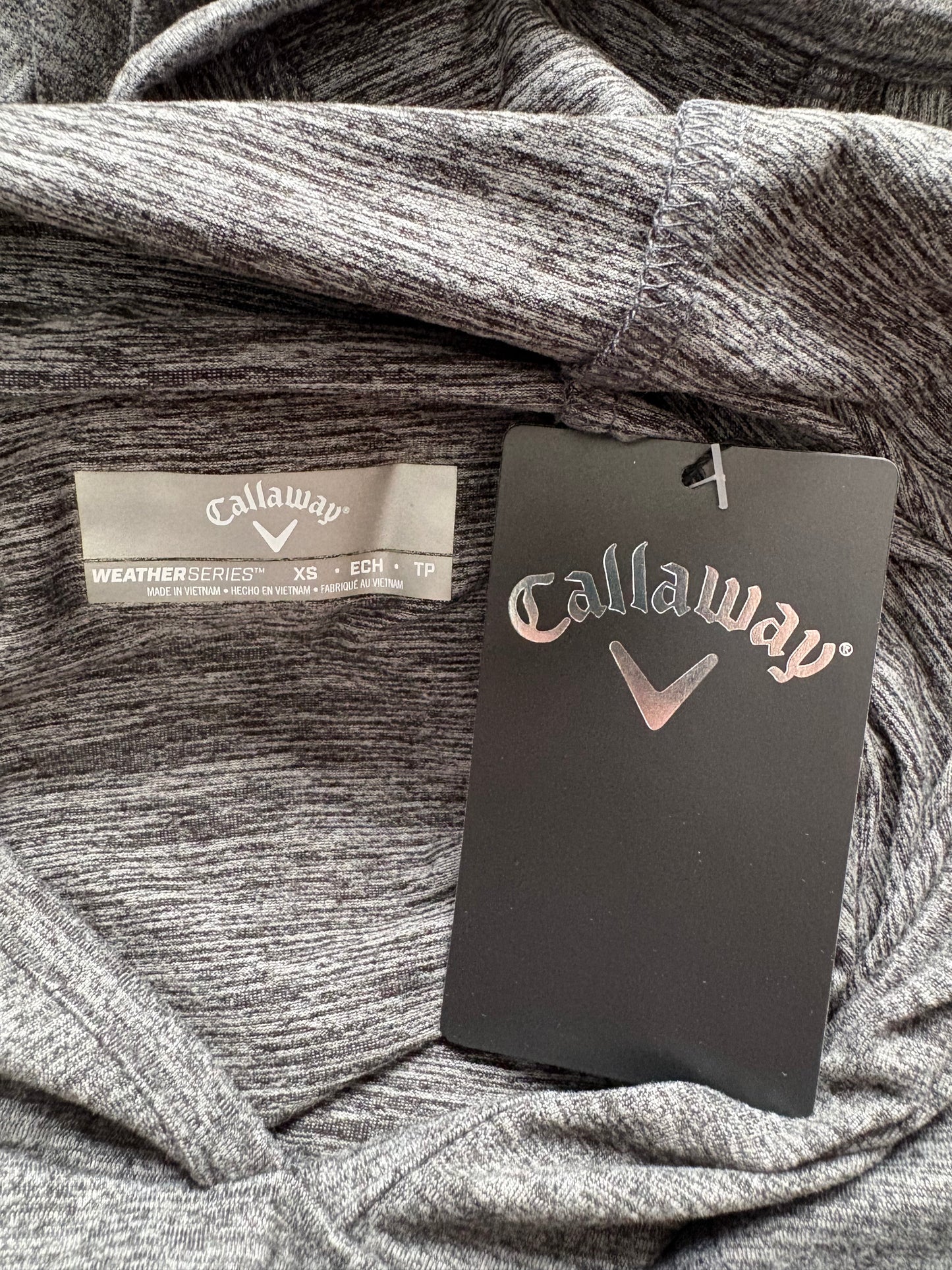 Callaway OTH Long Sleeve Hooded Top Colour Black Heather Size XS