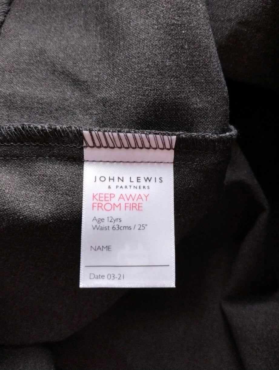 John Lewis Pencil Skirt Colour Grey Size 12 Years