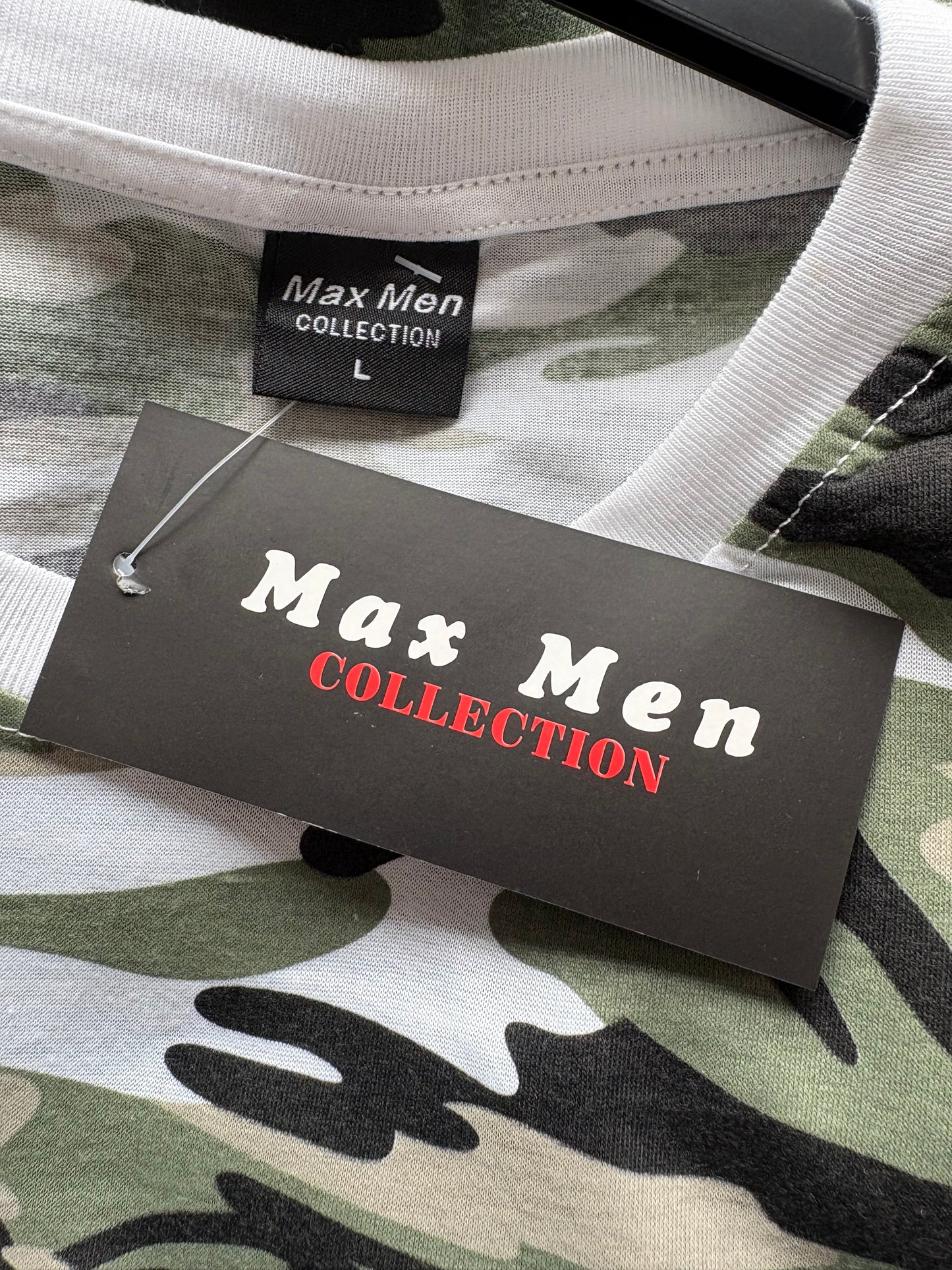 Max Men Collection Short Sleeve Camo T-Shirt Colour Khaki/White Camo Size L