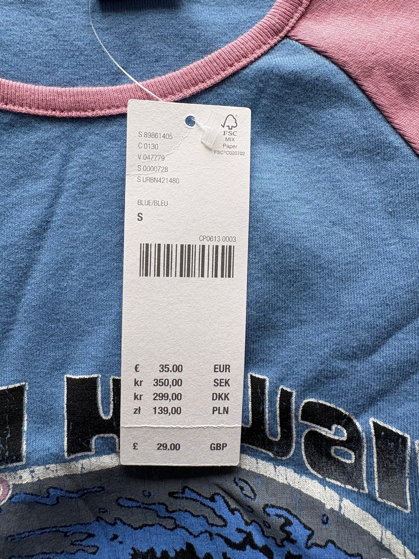 Urban Outfitters Hawaii Surf T-shirt Mini Dress Colour Blue Multi Size S