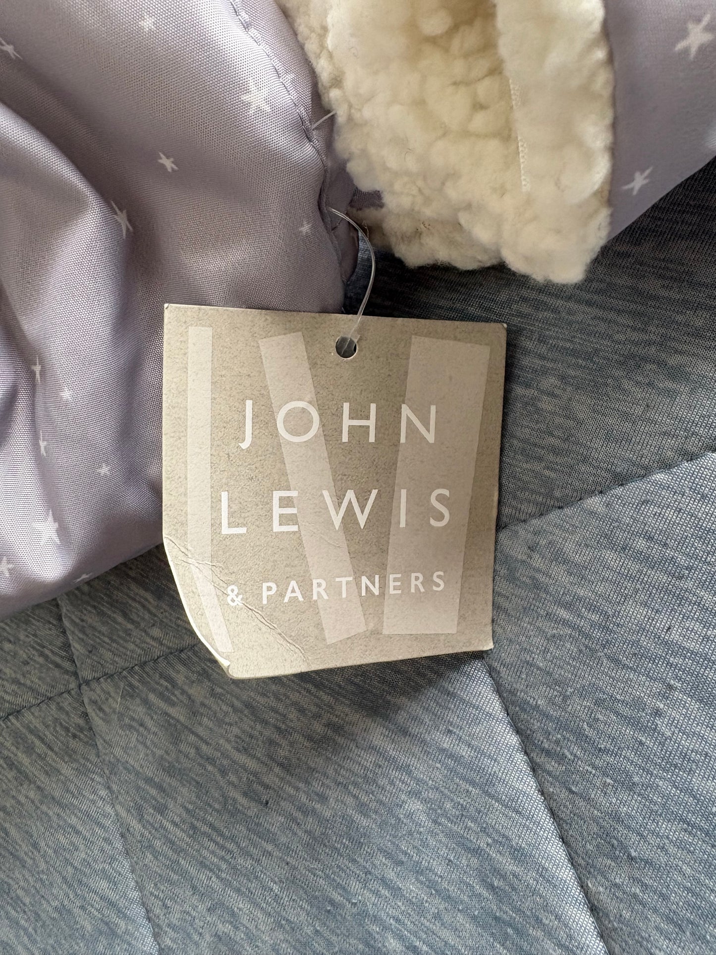 John Lewis Hat And Gloves set Colour Lilac/white Size 0-3 Months