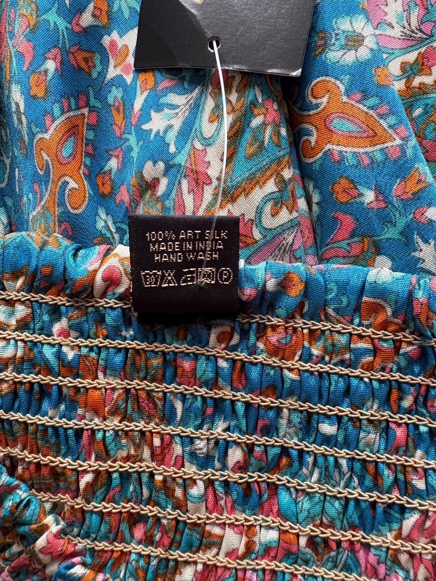 Manvi Wide Leg Boho Trousers Colour Teal Multi One Size 8-16