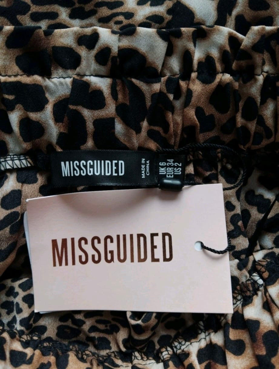 Missguided Animal Print Mini Skirt Colour Leopard Size 6