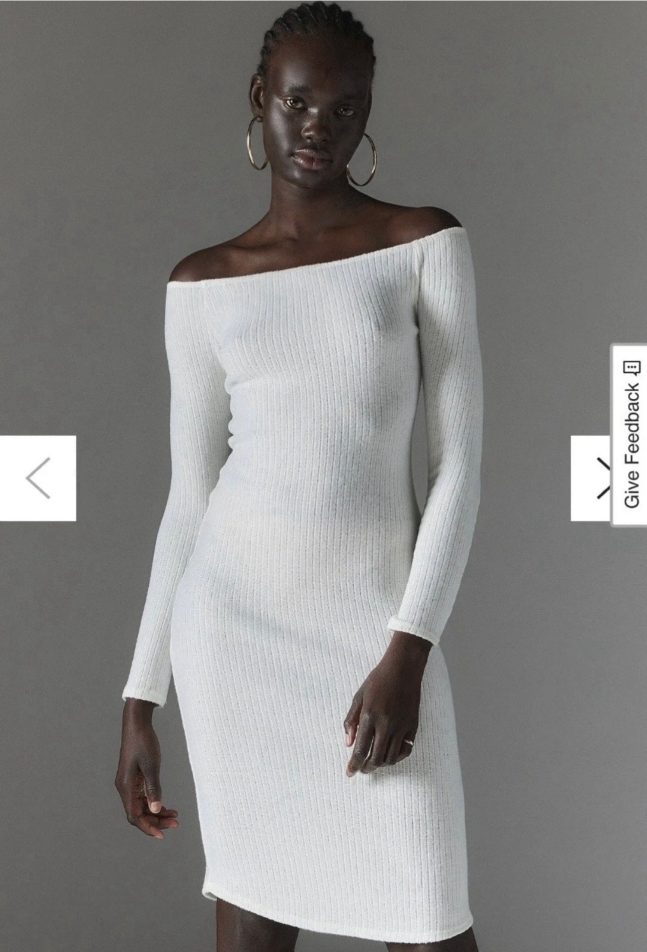 Urban Outfitters Silence + Noise Cookie Cosy Midi Dress Colour Cream Size XXS