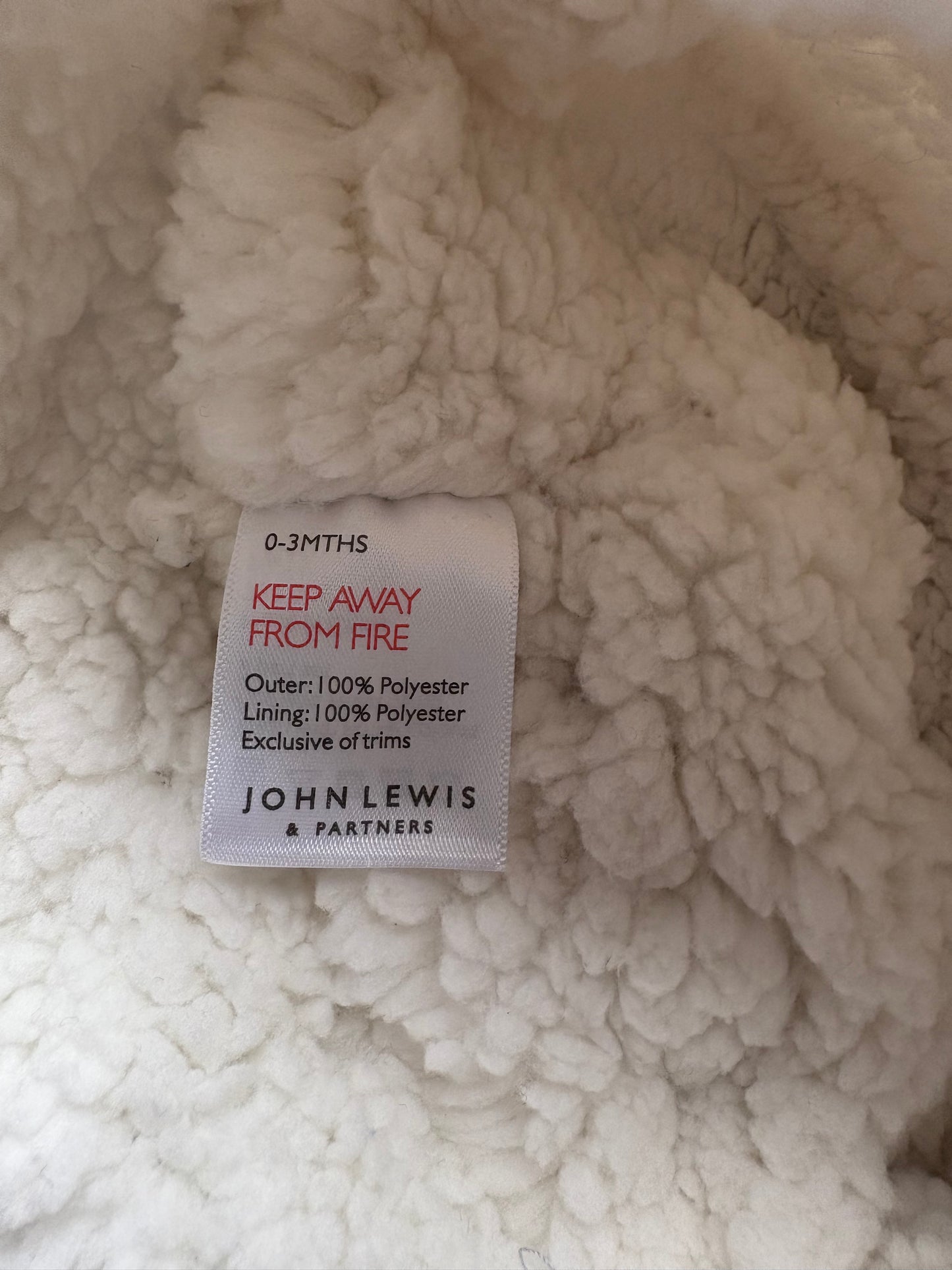John Lewis Hat And Gloves set Colour Lilac/white Size 0-3 Months