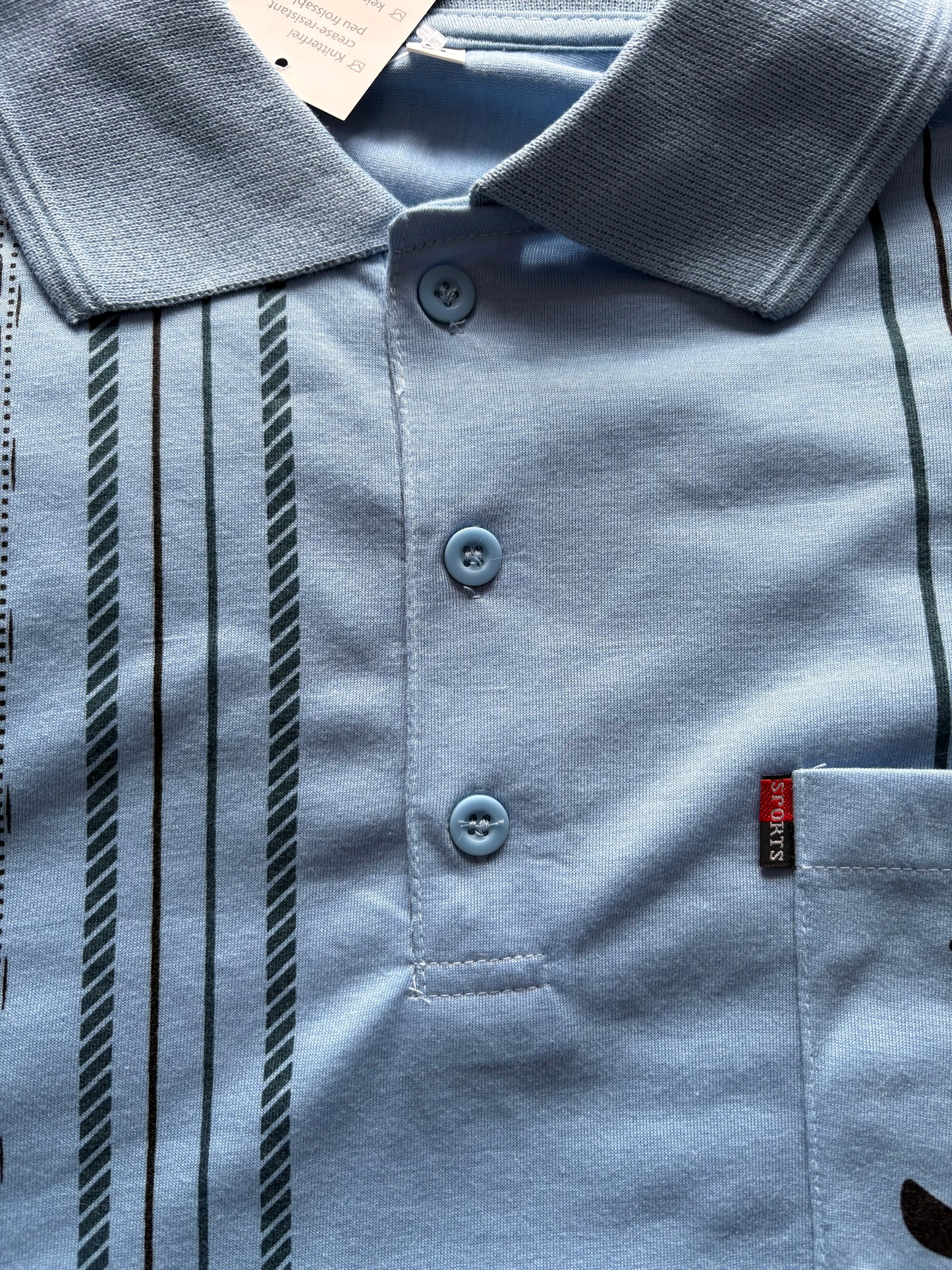 Be Lucky Short Sleeve Polo Shirt Colour Light Blue Size XL