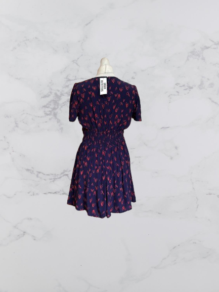 Urban Outfitters Juliette Romper Playsuit Colour Navy/Red Size S