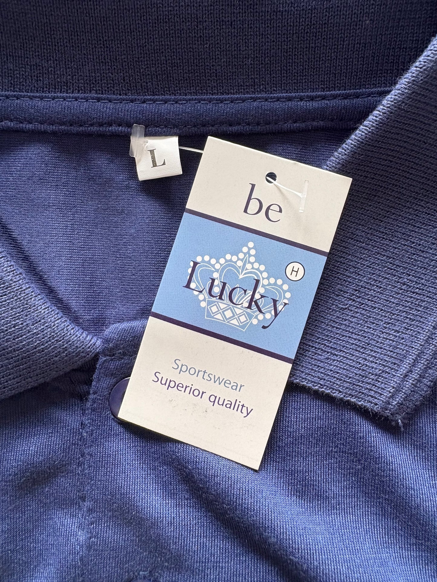 Be Lucky Short Sleeve Polo Shirt Colour Navy Size L