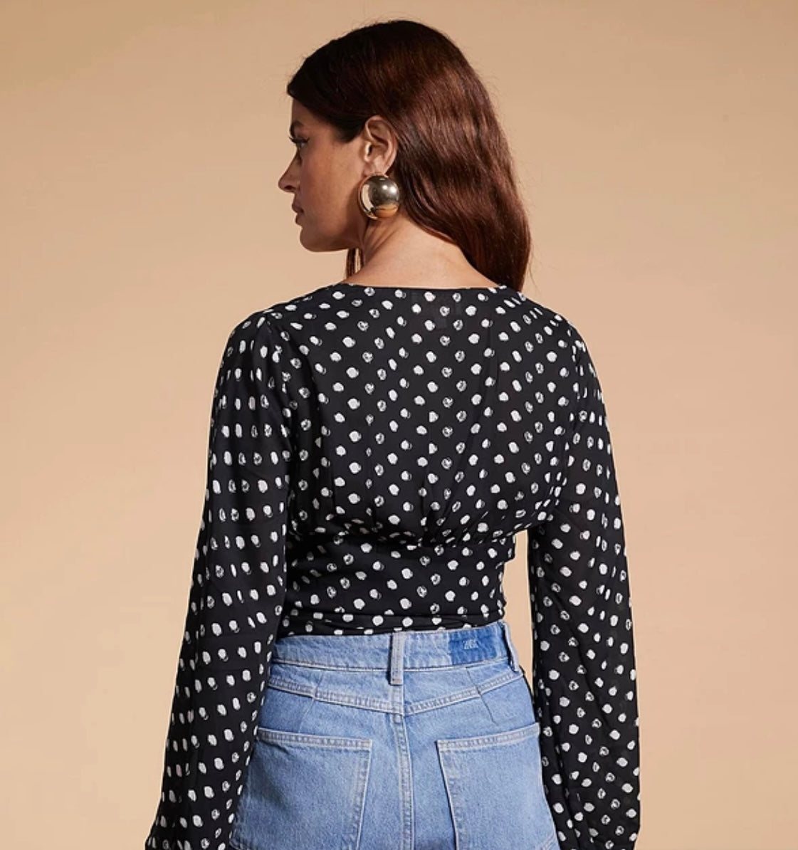 Dancing Leopard Polka Dot Blouse Colour Black/ white Size 6