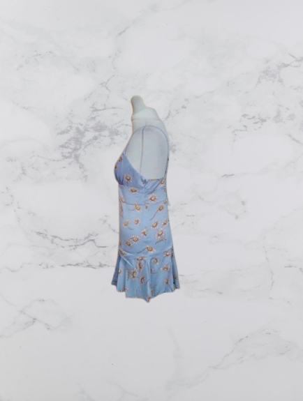 Urban Outfitters Finley Flirty Mini Dress Colour Light Blue Multi Size XXS