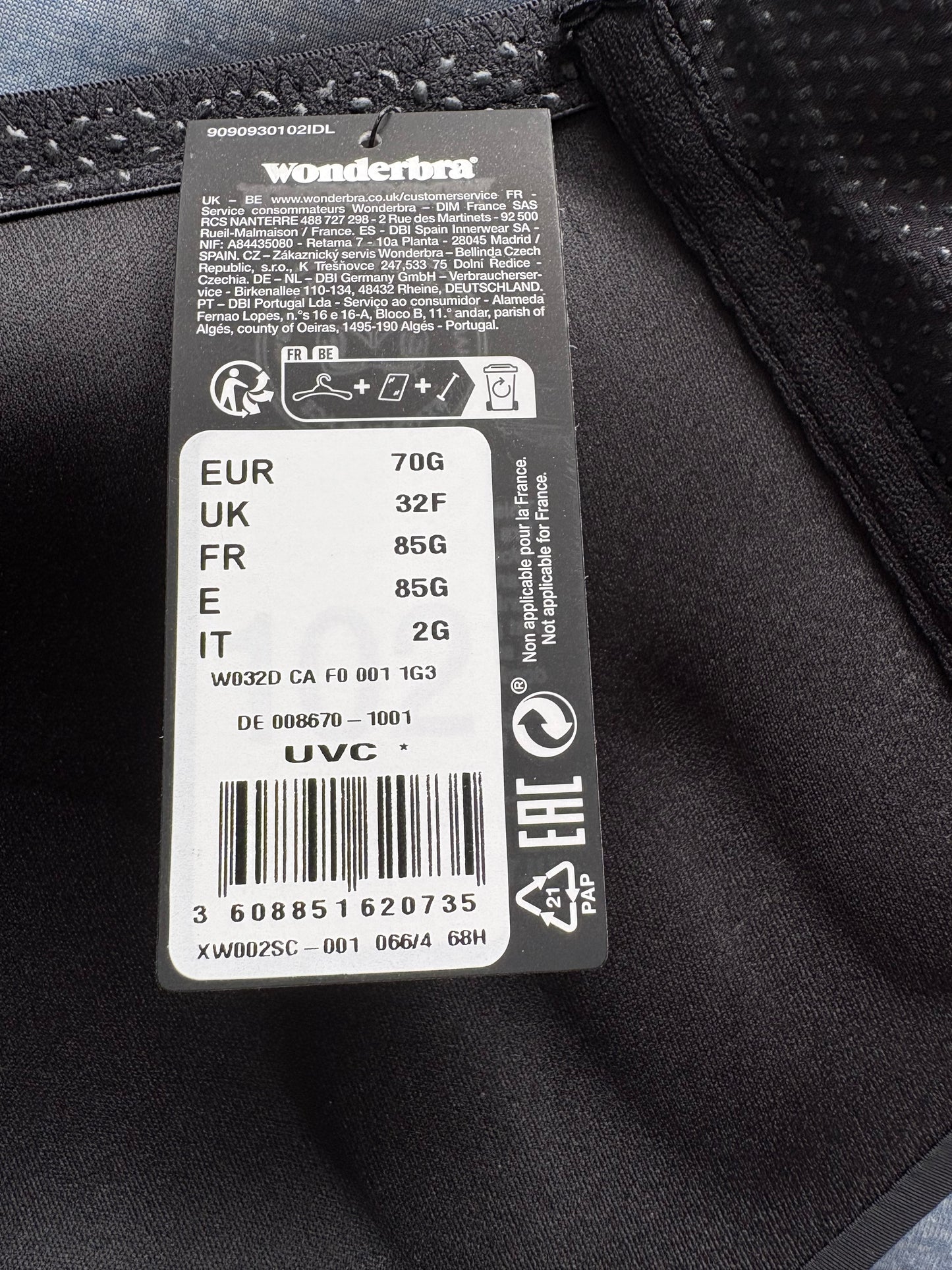 Wonderbra Ultimate Strapless Push Up Bra Colour Black Size 32F
