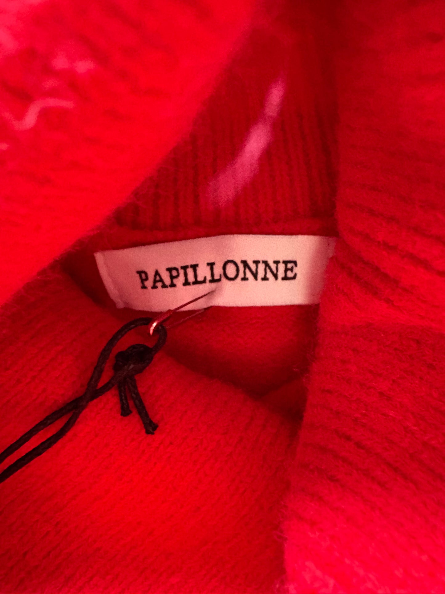 Papillonne Roll Neck Jumper Colour Red/Black One Size 10-22