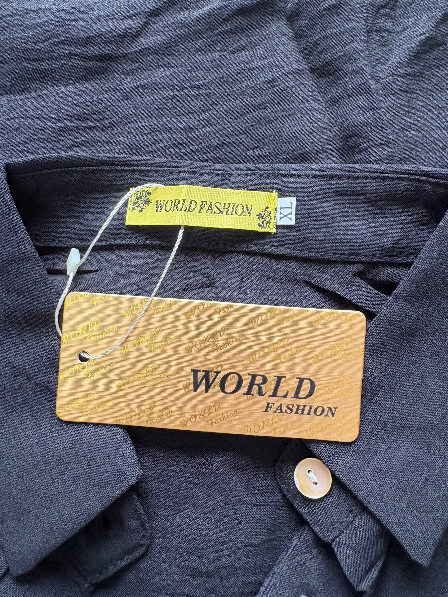 World Fashion Long Sleeve Hi-Lo Hem Shirt Colour Black Size XL (One Size 12-24)