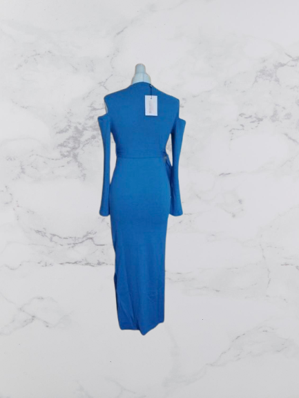 Missguided Maternity Cold Shoulder Midi Dress Colour Cobalt Blue Size 8