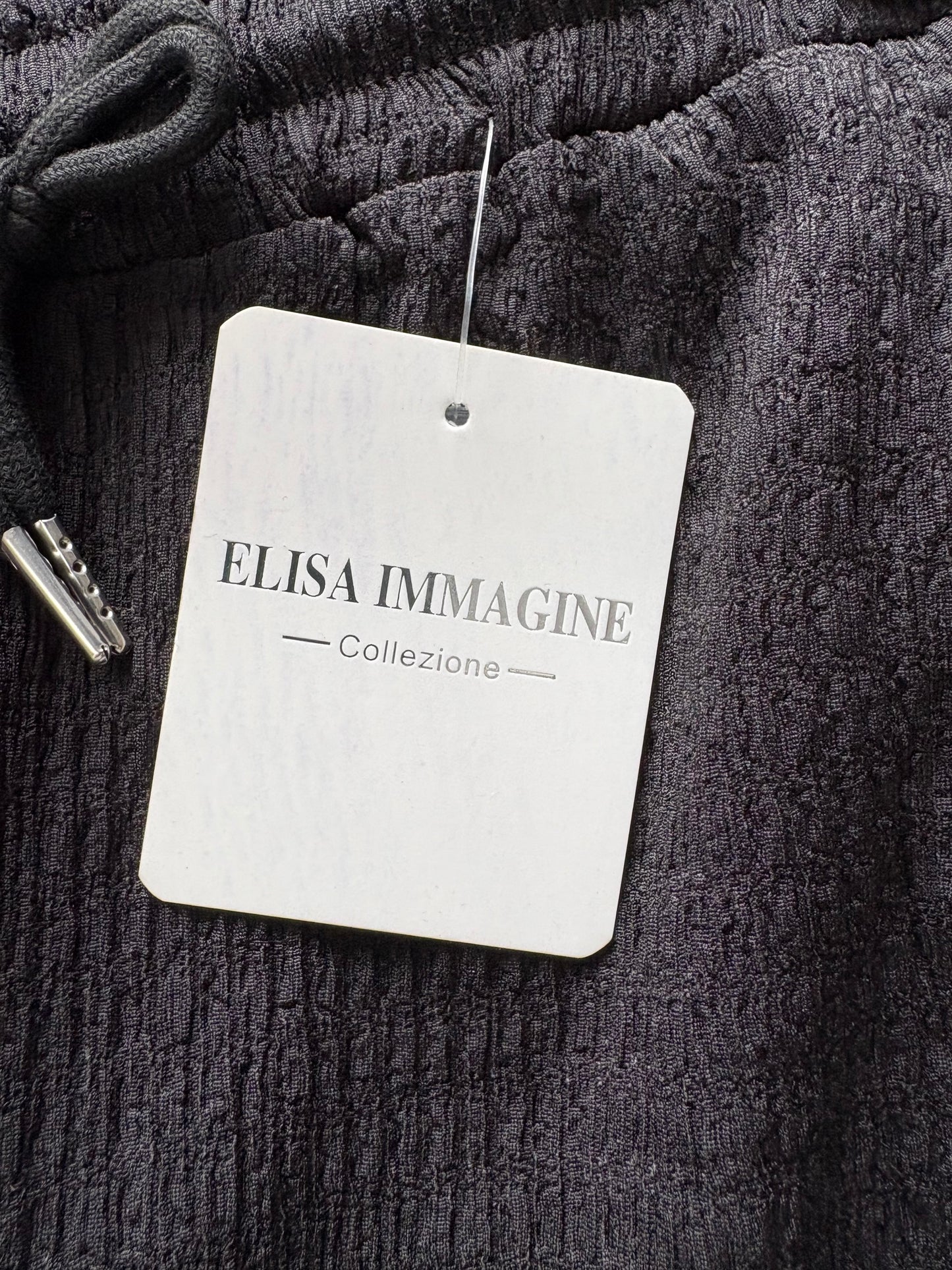 Elisa Immagine Collezione Waffle Trousers Colour Black Size L/XL One Size 10-14