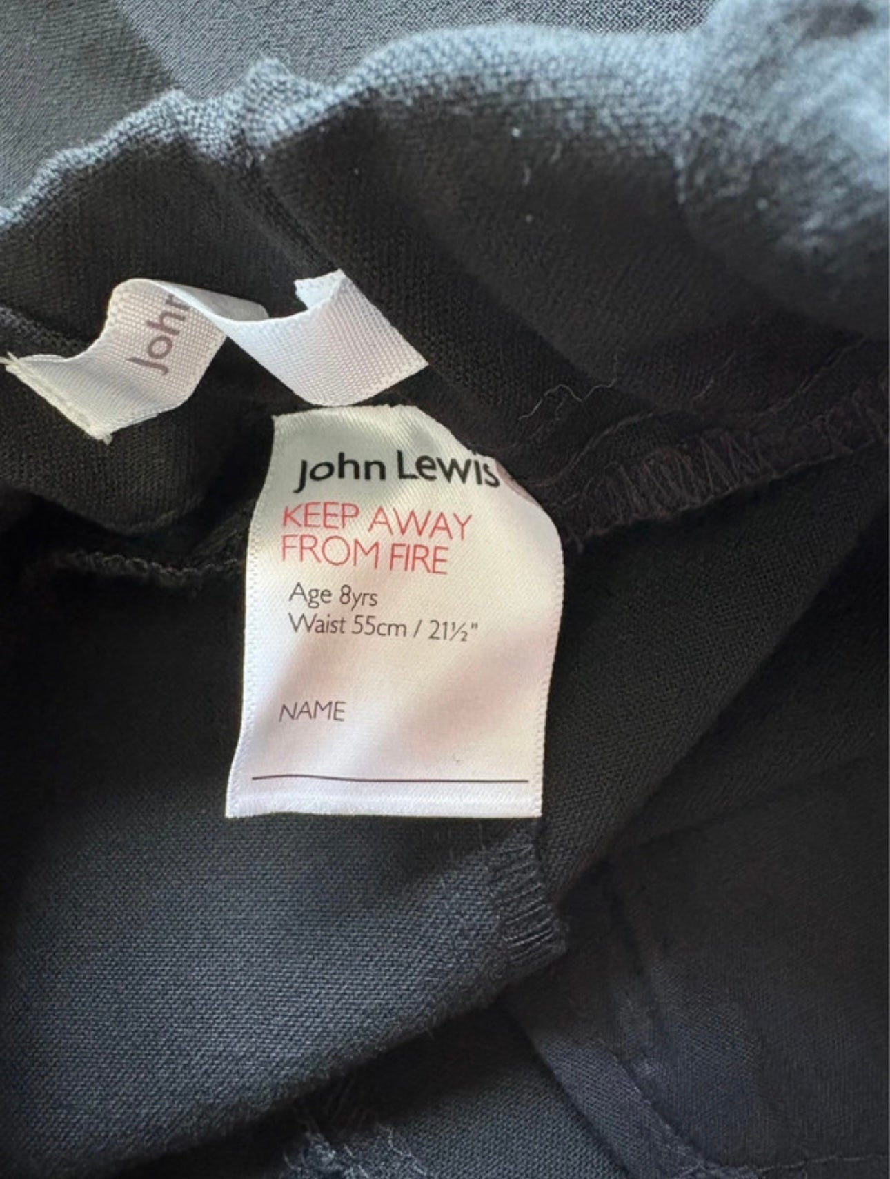 John Lewis Girls Trousers Regular Fit Colour Black Size 8 Years