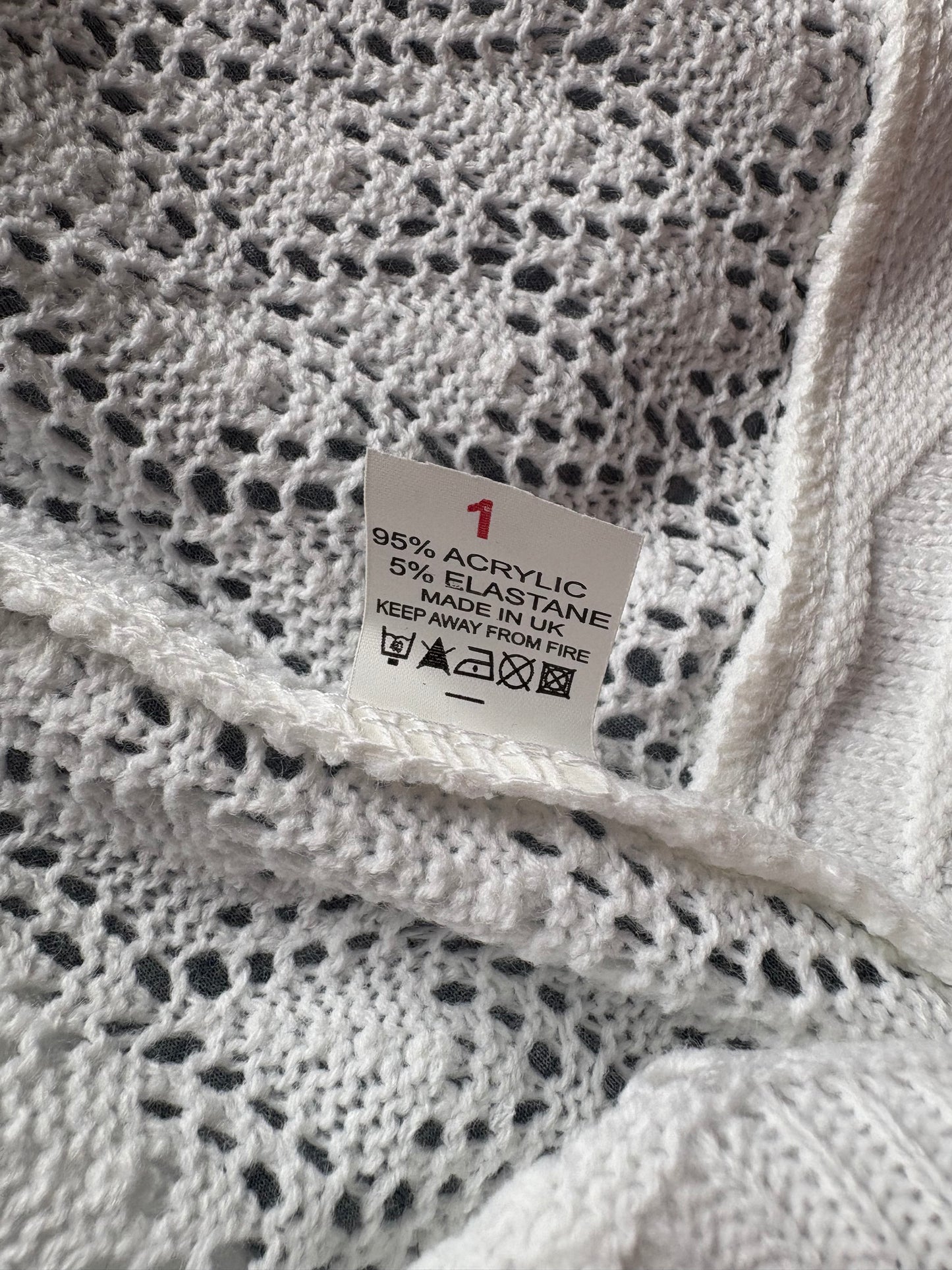 Perry Gold Short Sleeve Crochet Cardigan Colour White Size M/L
