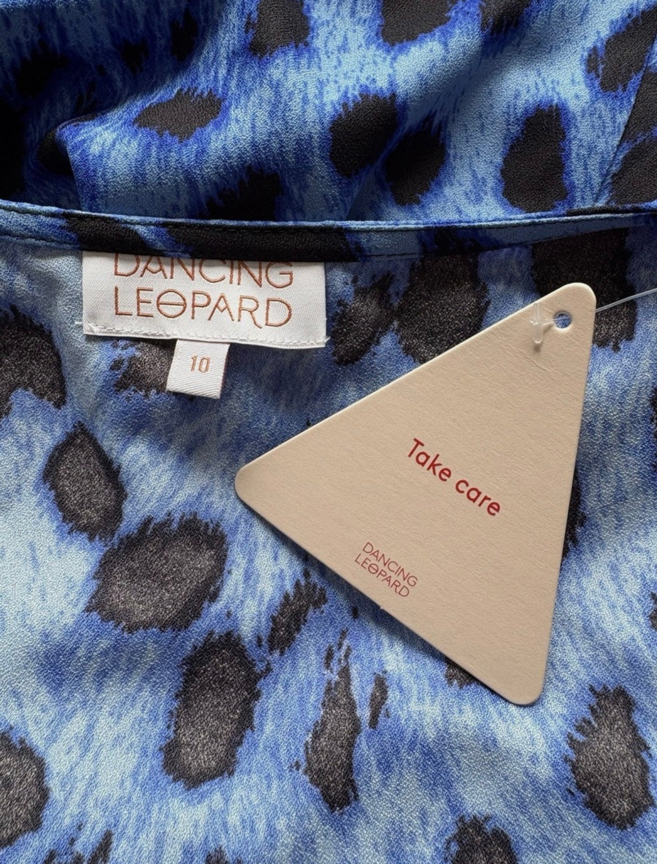 Dancing Leopard Kyla Leopard Sleeveless Wrap Dress Colour Blue/Black Size 10
