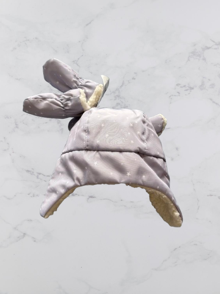 John Lewis Hat And Gloves set Colour Lilac/white Size 0-3 Months