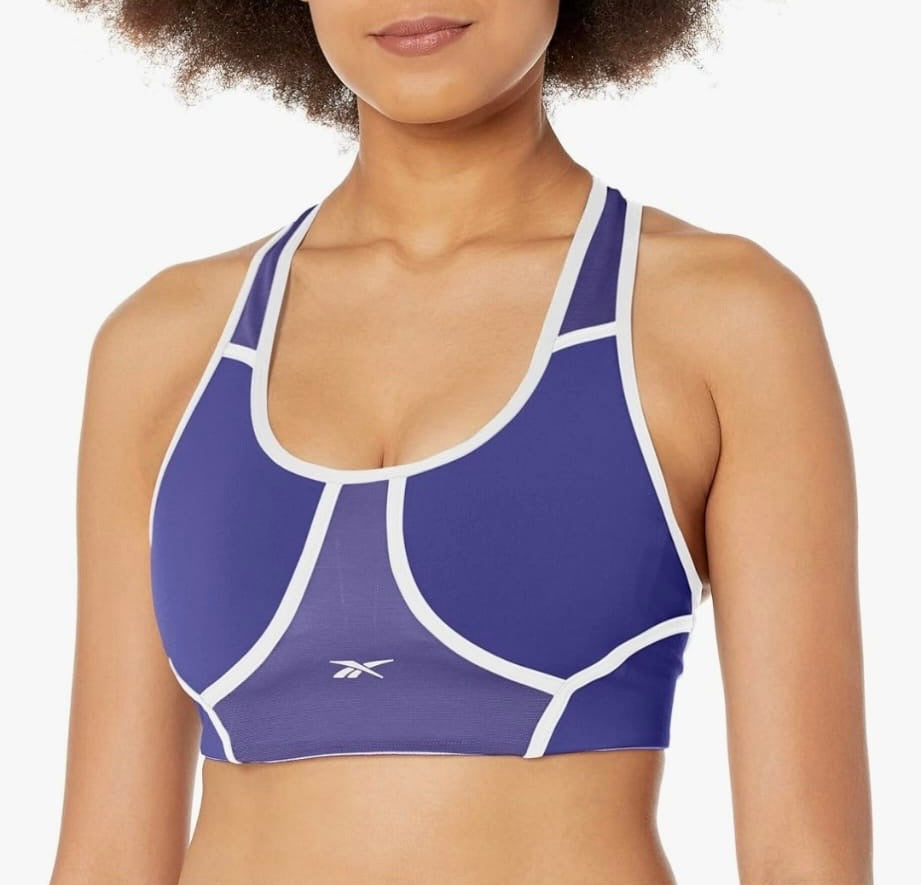 Reebok Lux Racerback Sports Bra Colour Purple Size 4-6