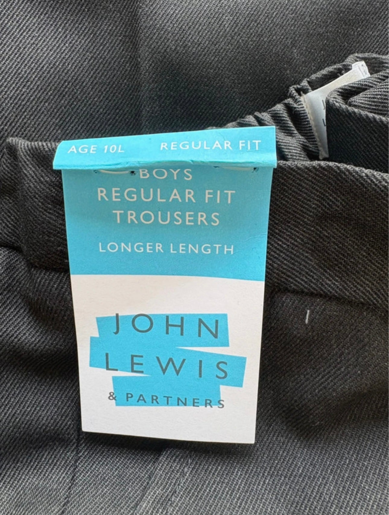 John Lewis Regular Fit Longer Length Trousers Colour Grey Size 10 Years