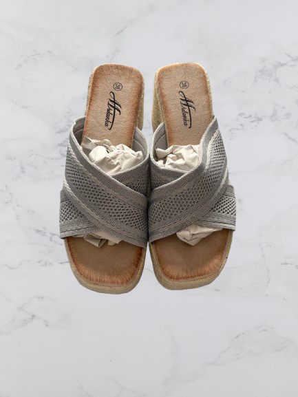 Mulanka Wedge Sandals Colour Silver Size 38 UK Size 5