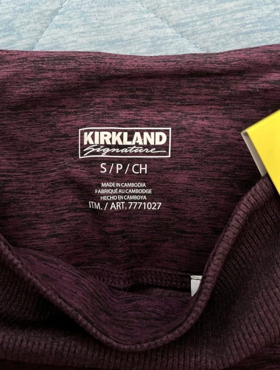 Kirkland Signature Ladies Brushed Bike Shorts Colour Burgundy Marl Size Small