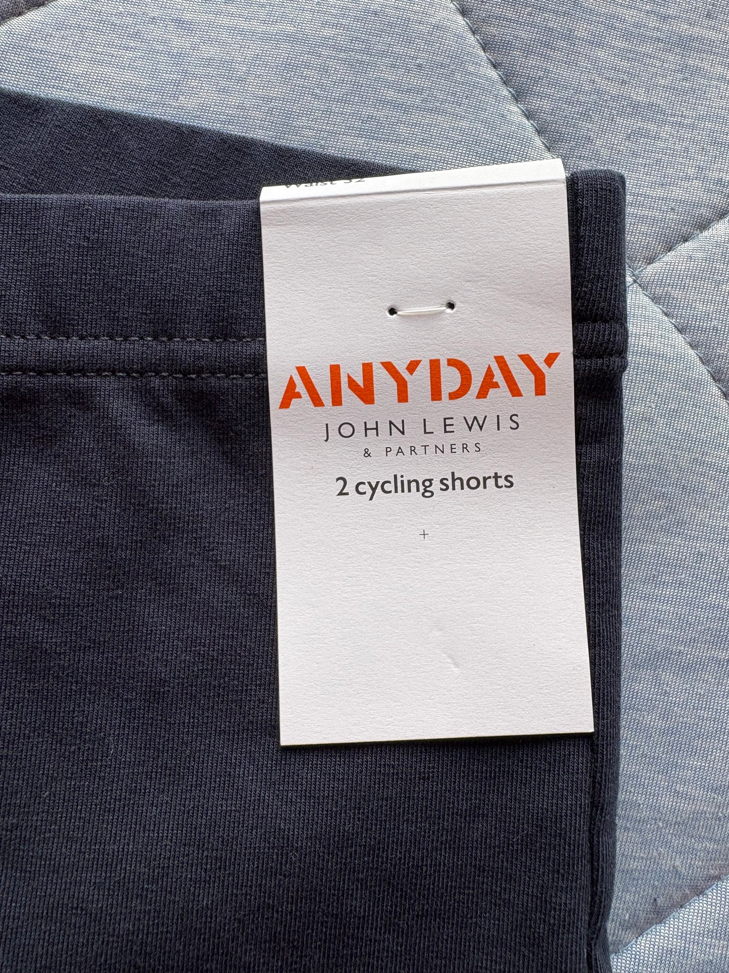 John Lewis 2 Pack Cycling Shorts Colour Navy Size 32 Inches