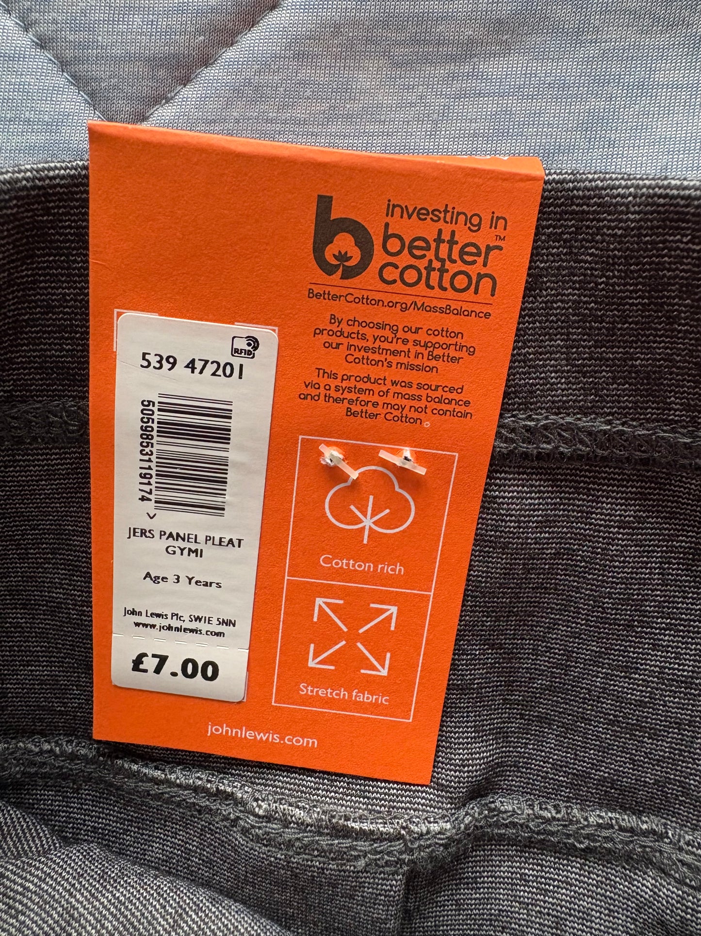 John Lewis Jersey Panel Pleated Skirt Colour Grey Size 3 Years