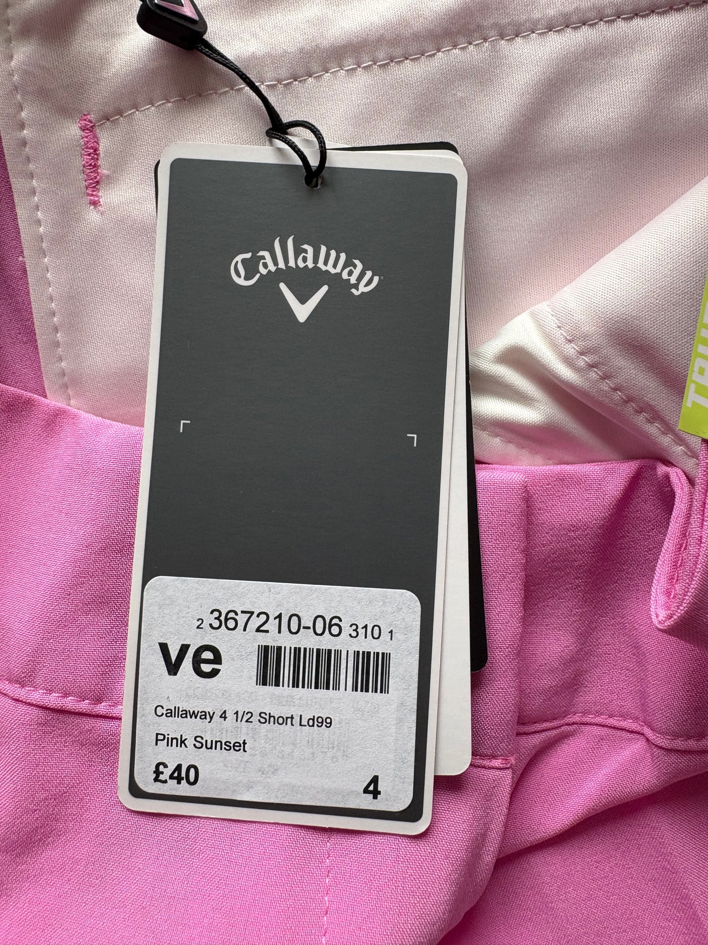 Callaway Truesculpt 4 Shorts Size 8 Colour Pink Sunset