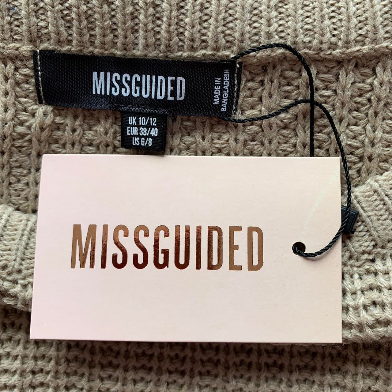 Missguided Off the Shoulder jumper dress Colour Taupe Size 10/12