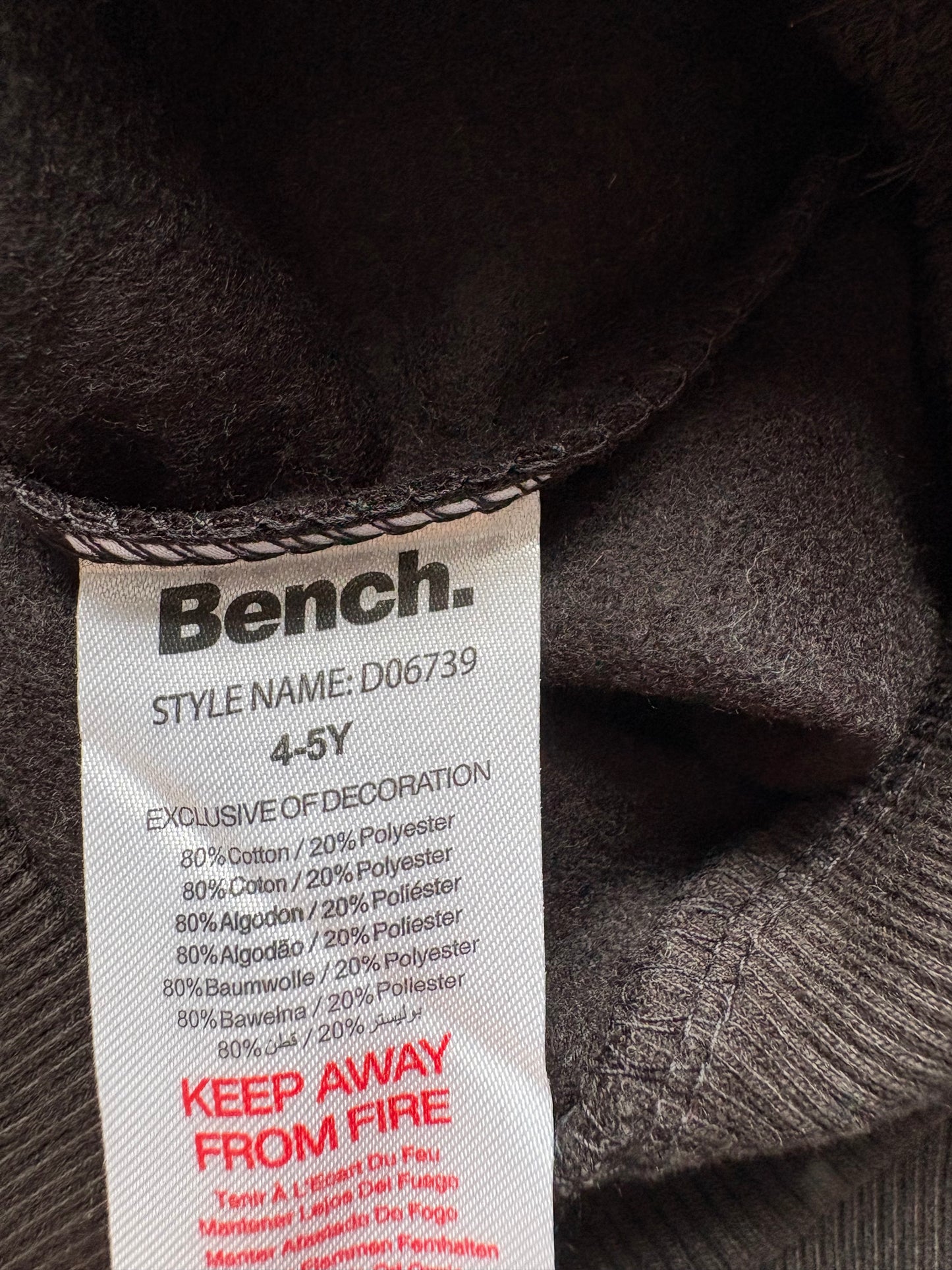 Bench Hooded Tracksuit Colour Black Size 4-5 Years
