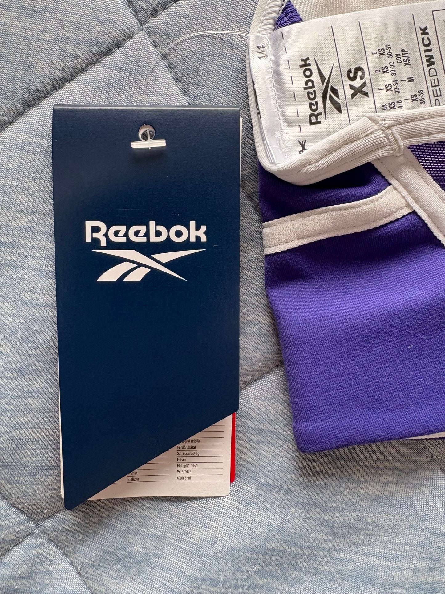 Reebok Lux Racerback Sports Bra Colour Purple Size 4-6