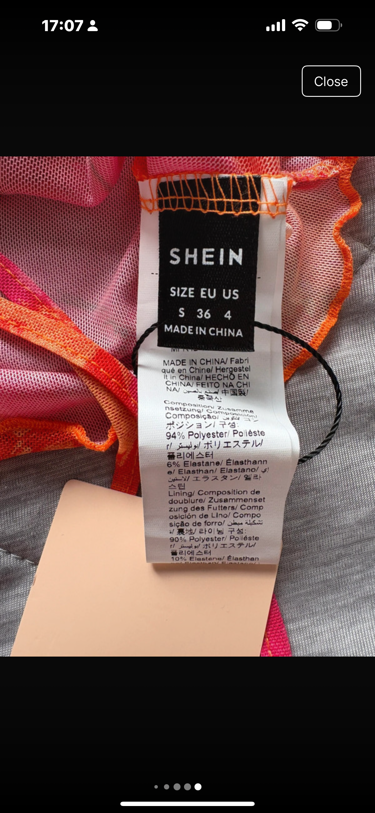 Shein BAE Boob Tube Top Colour Pink/Orange Size S