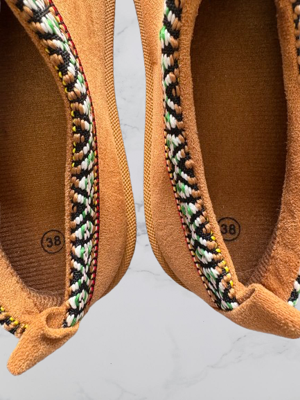 Ladies Chunky Sole Slippers Colour Camel Size 38 UK Size 5