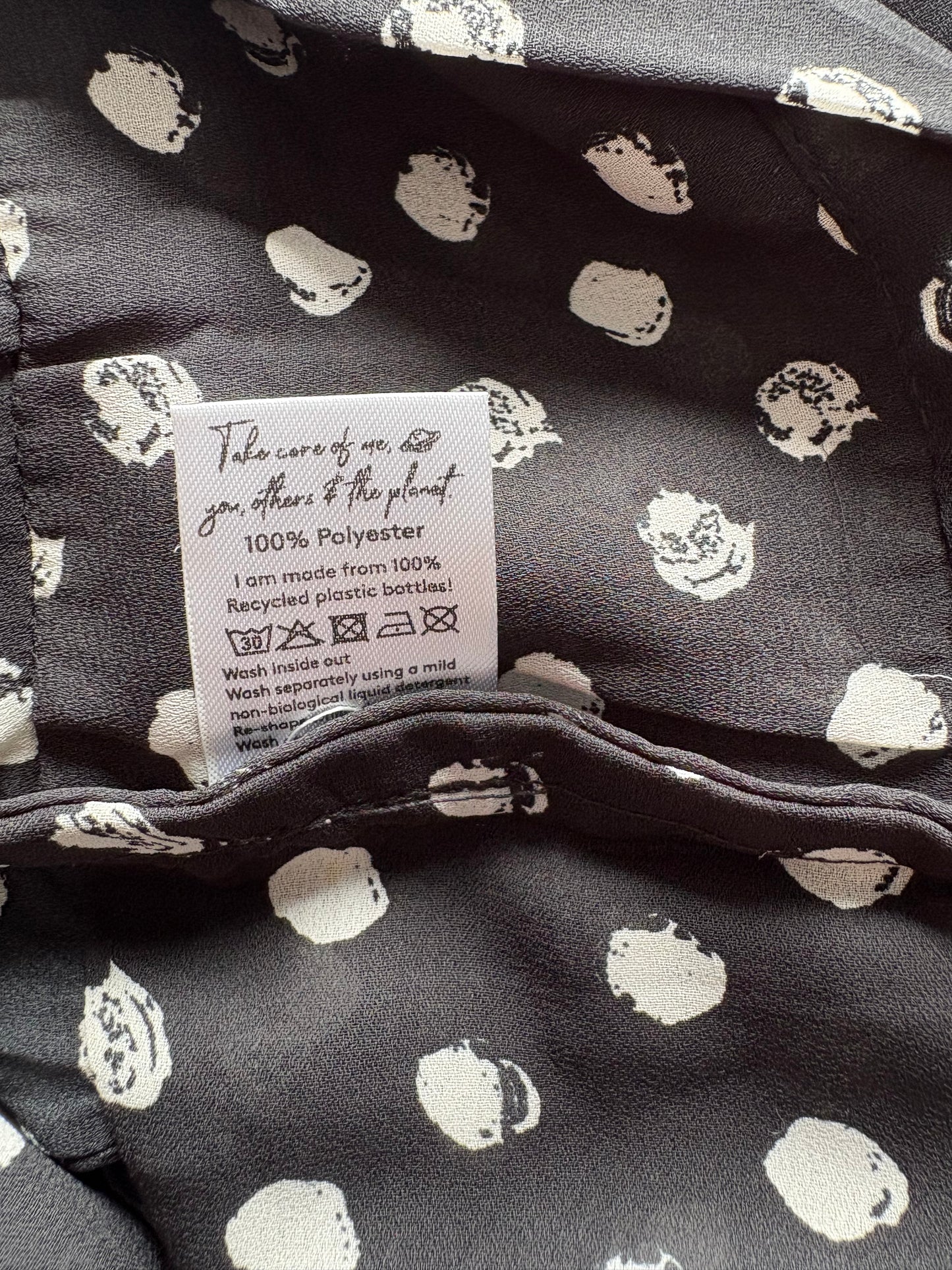 Dancing Leopard Polka Dot Blouse Colour Black/ white Size 6