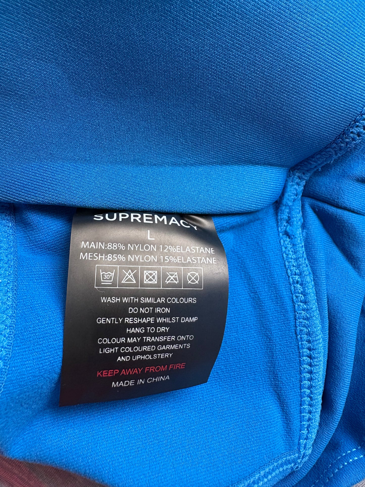 Supremacy Peak Longline Bra Top Colour Blue Size L