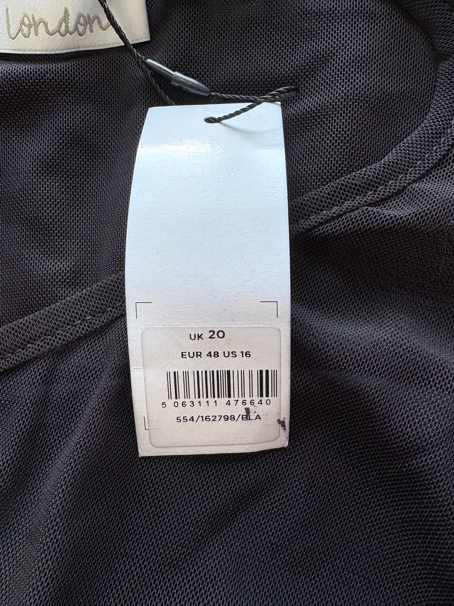 Yours Clothing London Long Sleeve Top Colour Black Size 20