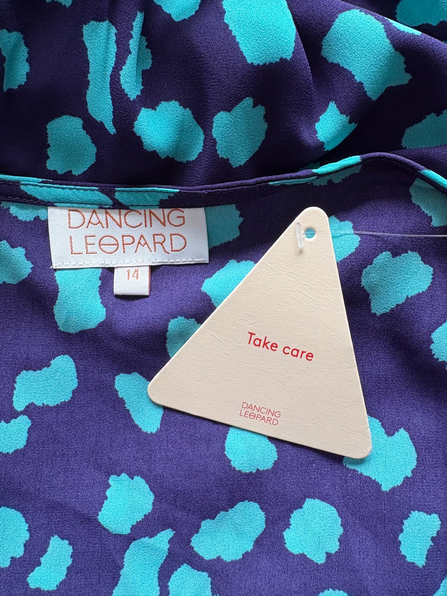 Dancing Leopard Jagger Polka Dot Maxi Dress Colour Navy/green Size 14